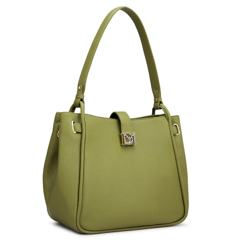Da Milano Medium Wax Leather Hobo - Fern